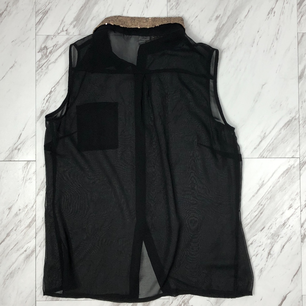 Sheer Sleeveless Blouse Size Medium NWOT - Picture 4 of 7